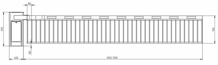 Průmyslová závora RB53 s ramenem s jednoduchými záclonkami - #6