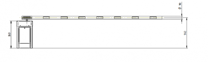 Horizontální průmyslová závora DHB 90 - #8