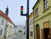 Automatický výsuvný sloup ve vjezdu do historického centra Velkého Meziřící - #2