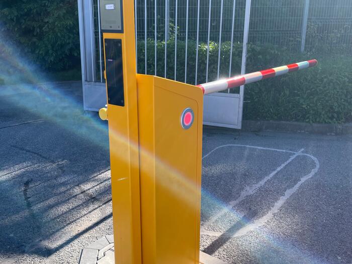 Barriers for the ticketless parking system at the entrance to the Dina-Hitex complex in Bučovice - #1