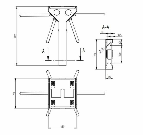 Dvojitý tripod turniket ASTER 201 - #8