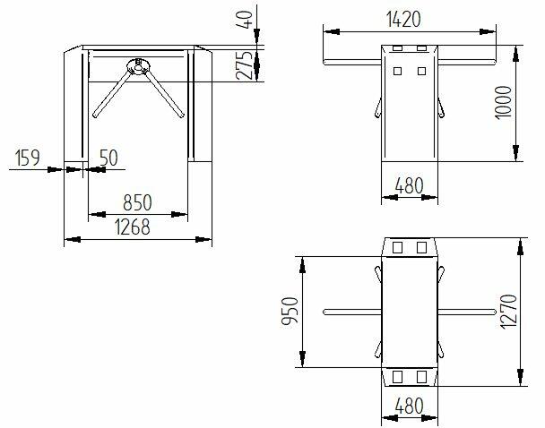 Dvojitý tripod turniket TRISTAR 201 - #8